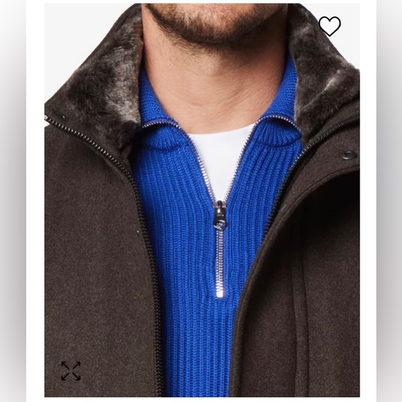 Andrew Marc Hickory Coat Jacket mens size S-wool faux fur-NWT - Picture 2 of 5